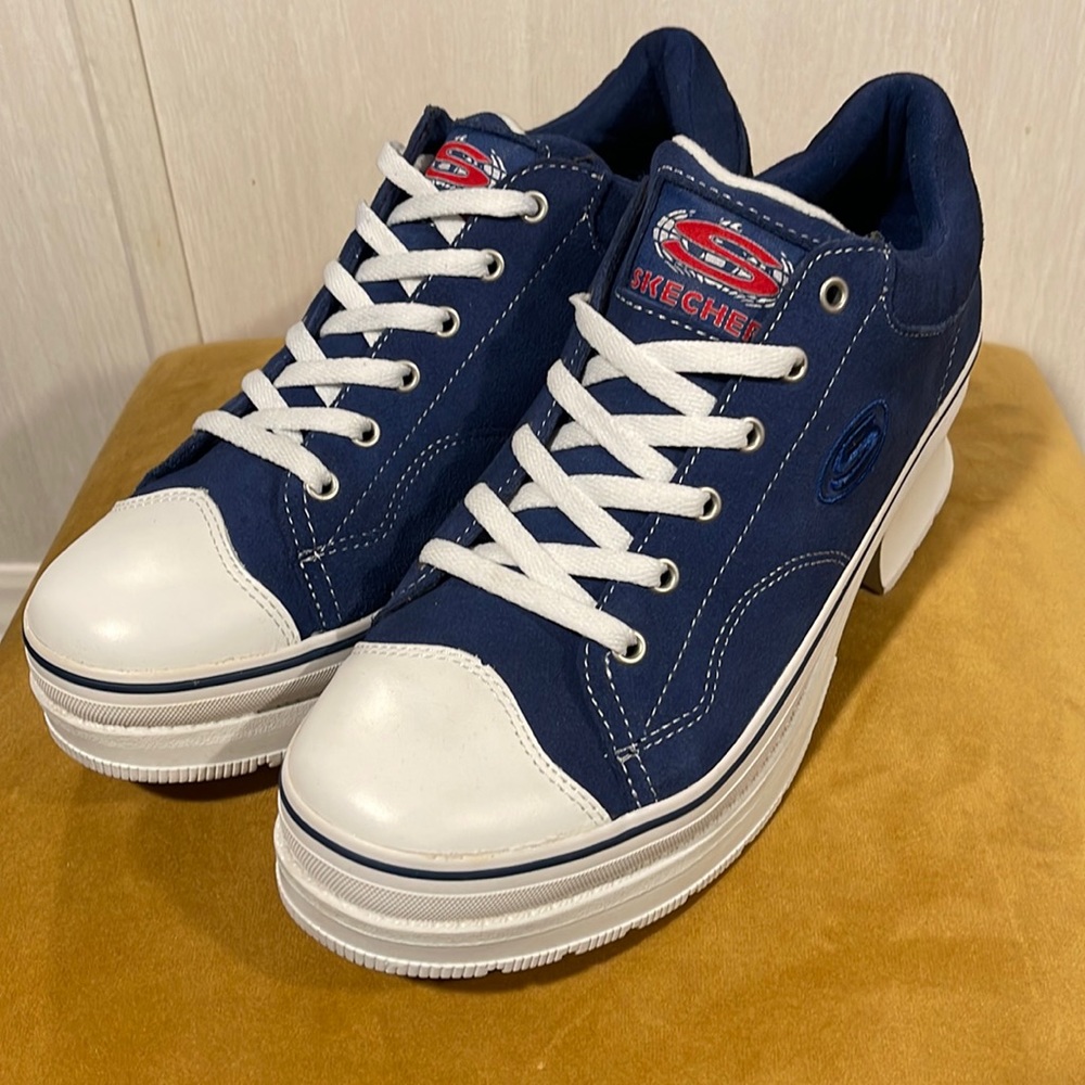 Vintage 90's Platform Blue Suede Skechers SZ 10 Never Worn MINT Condition